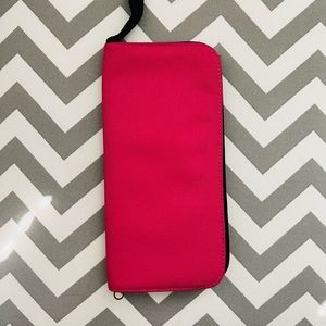 Hot Pink Canvus Wallet/Passport Holder with all around zipper Closure